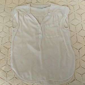 NY & Co cap sleeve lightweight blouse, white